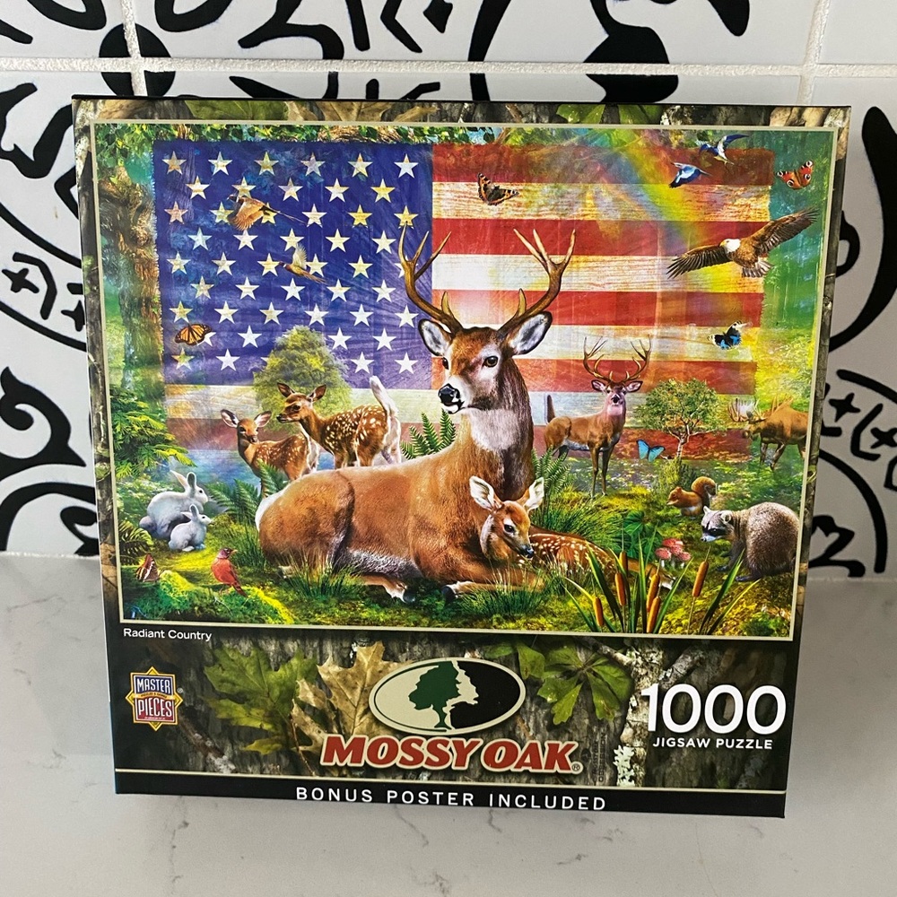 Master Pieces Radiant Country USA American Deer Patriotic 1000 Jigsaw Puzzle NEW